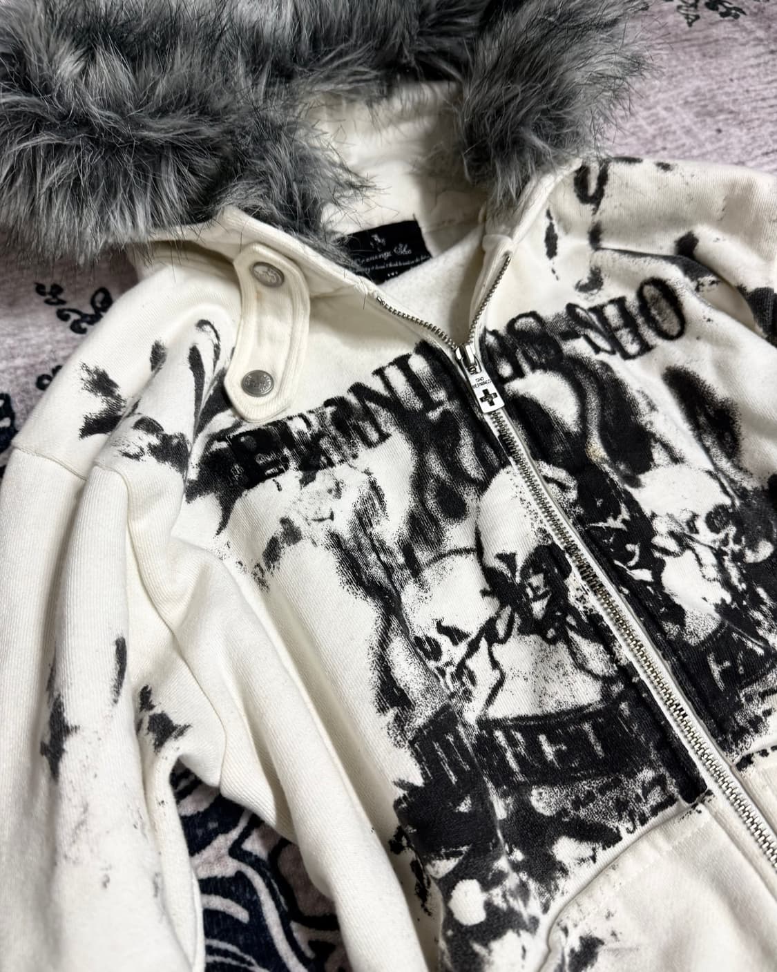 Bernings sho skull punk stud zip-up hood 상품이미지6