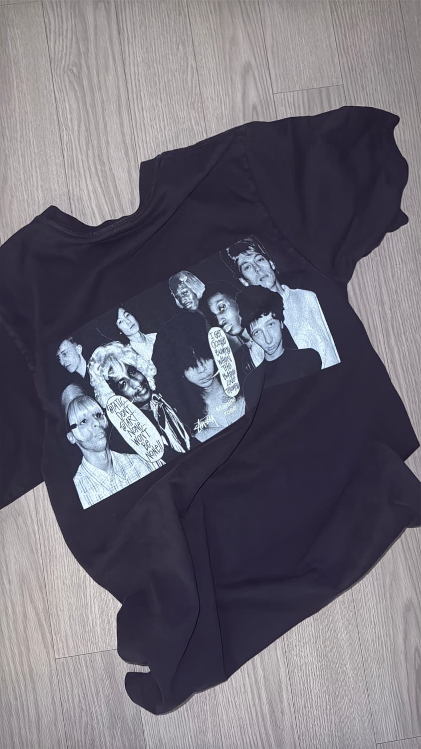 스투시 x 마틴 로즈 콜라주 피그먼트 다이드 티셔츠 블랙 상품이미지2