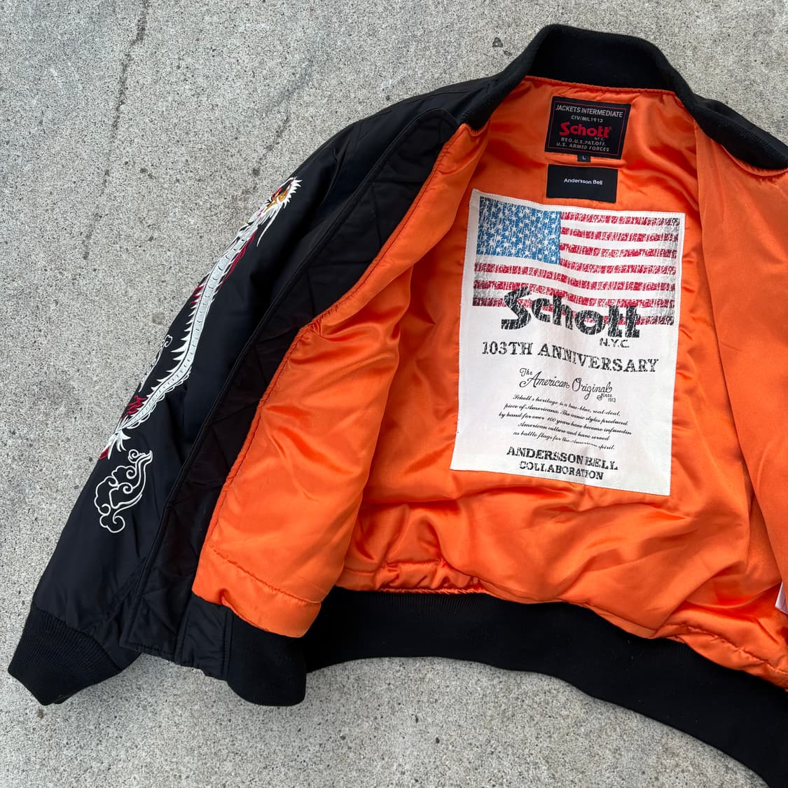 쇼트 x 앤더슨벨 드래곤 자수 마원 자켓 상품이미지8