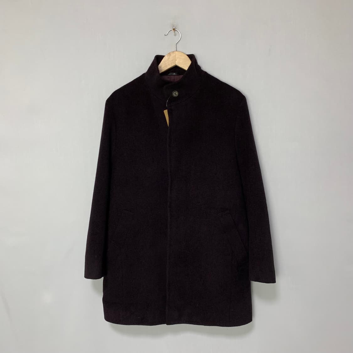 랑방 컬렉션 빈티지 퍼플 브라운 하프 코트 상품이미지8