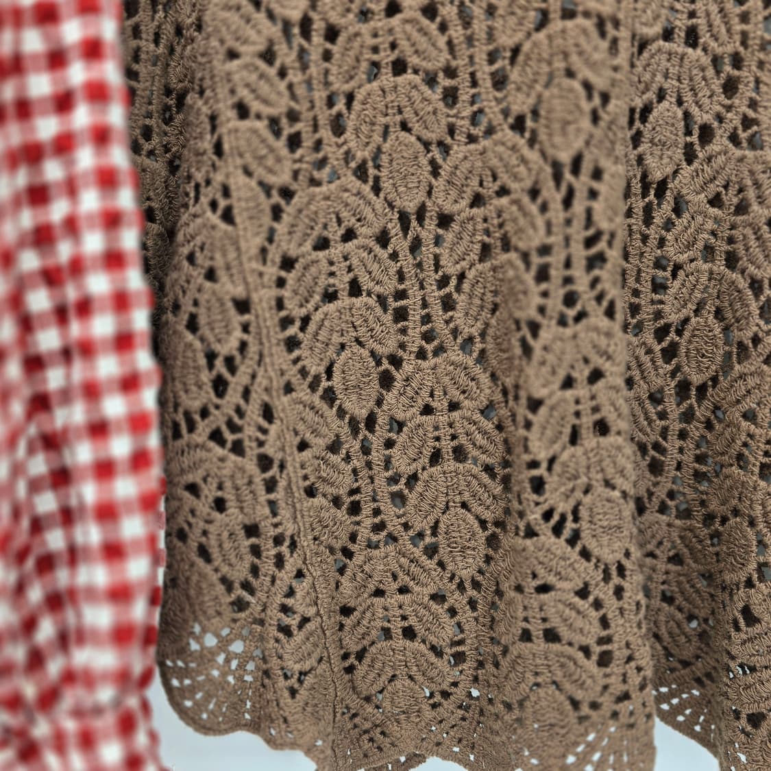 체크 블라우스 + 뜨개 조끼 코디 세트 상품이미지9