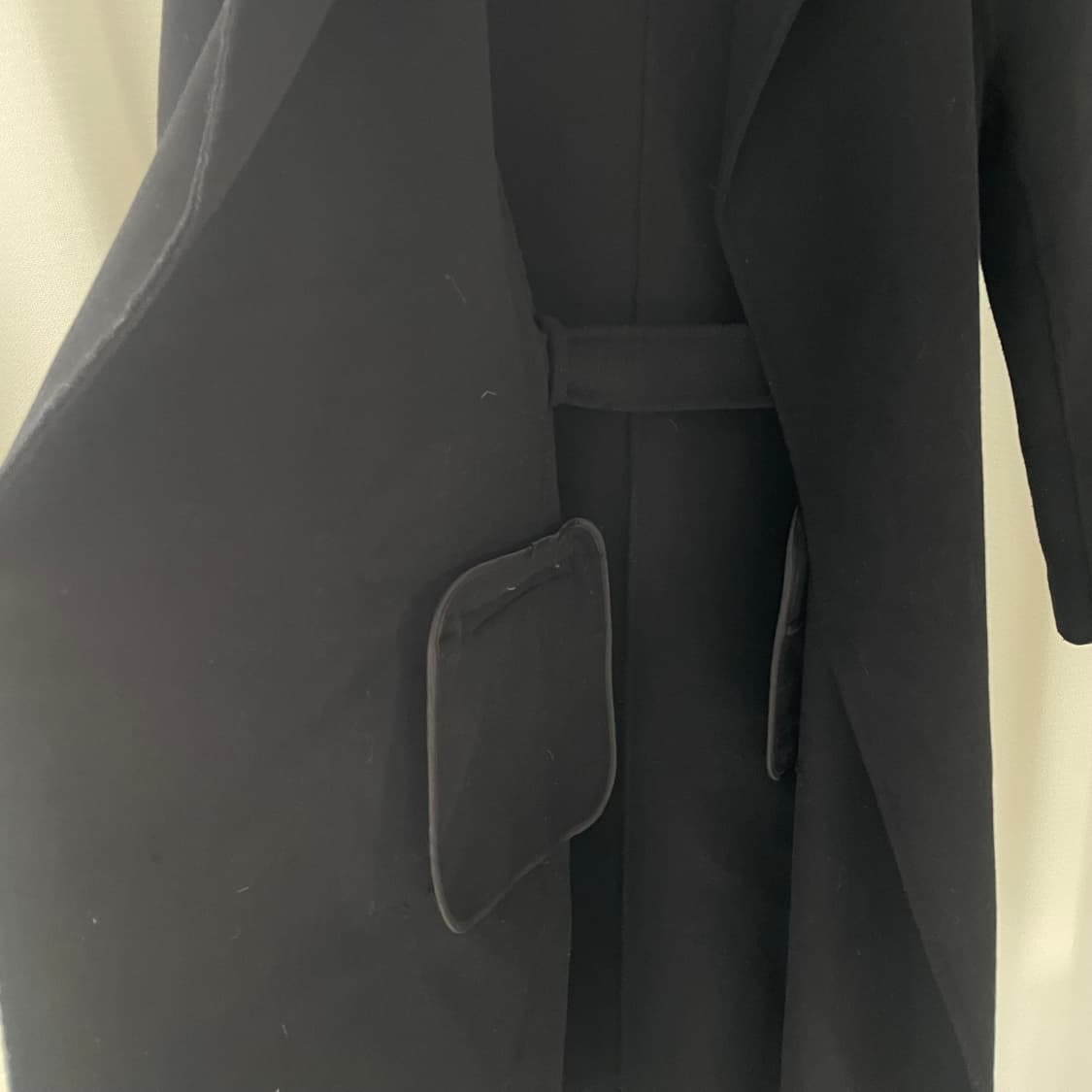 블랙 울 혼방 롱 코트 FREE 사이즈 상품이미지6