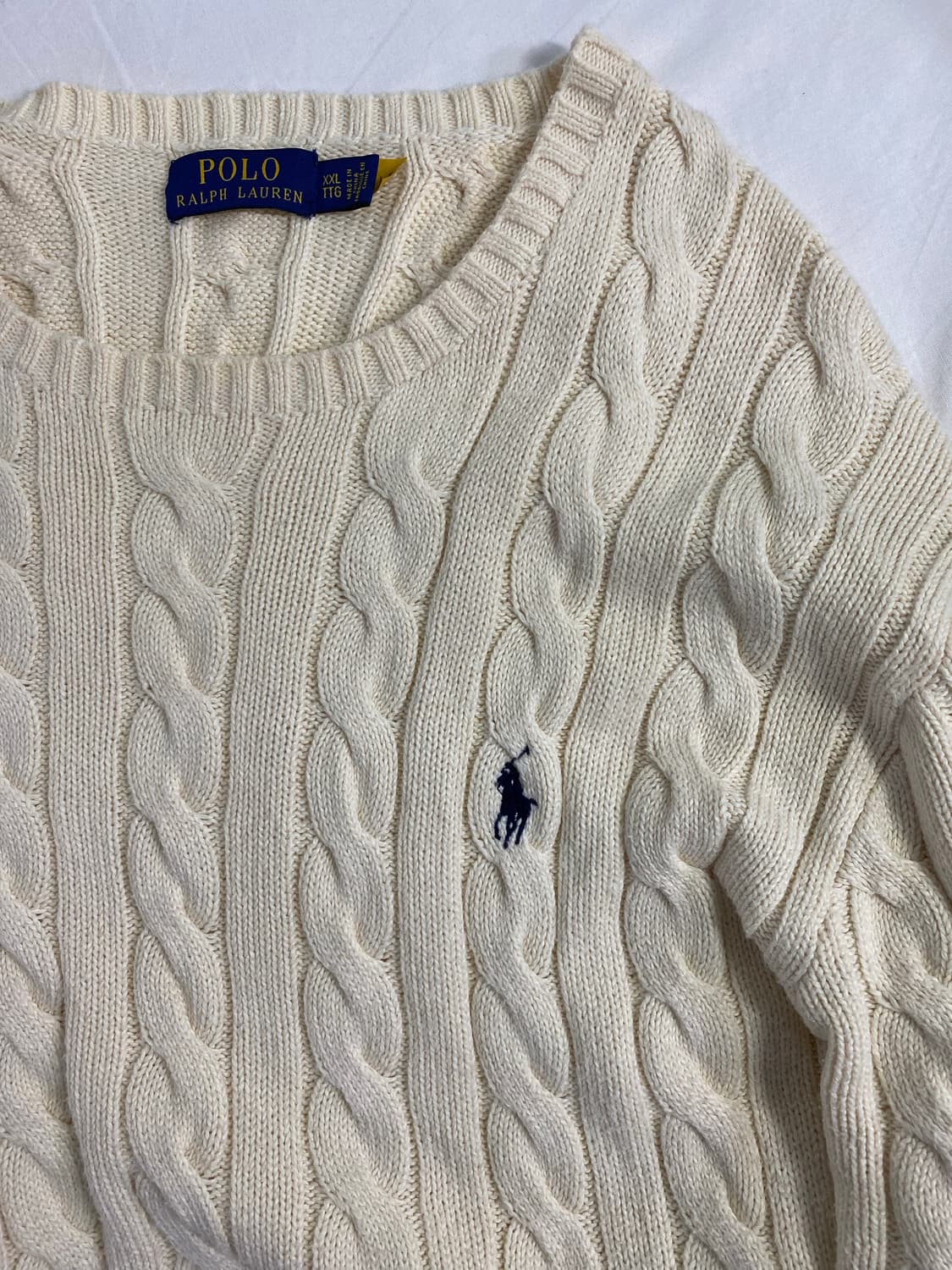 폴로 랄프로렌 아이보리 꽈배기 니트 XXL <597> 상품이미지3