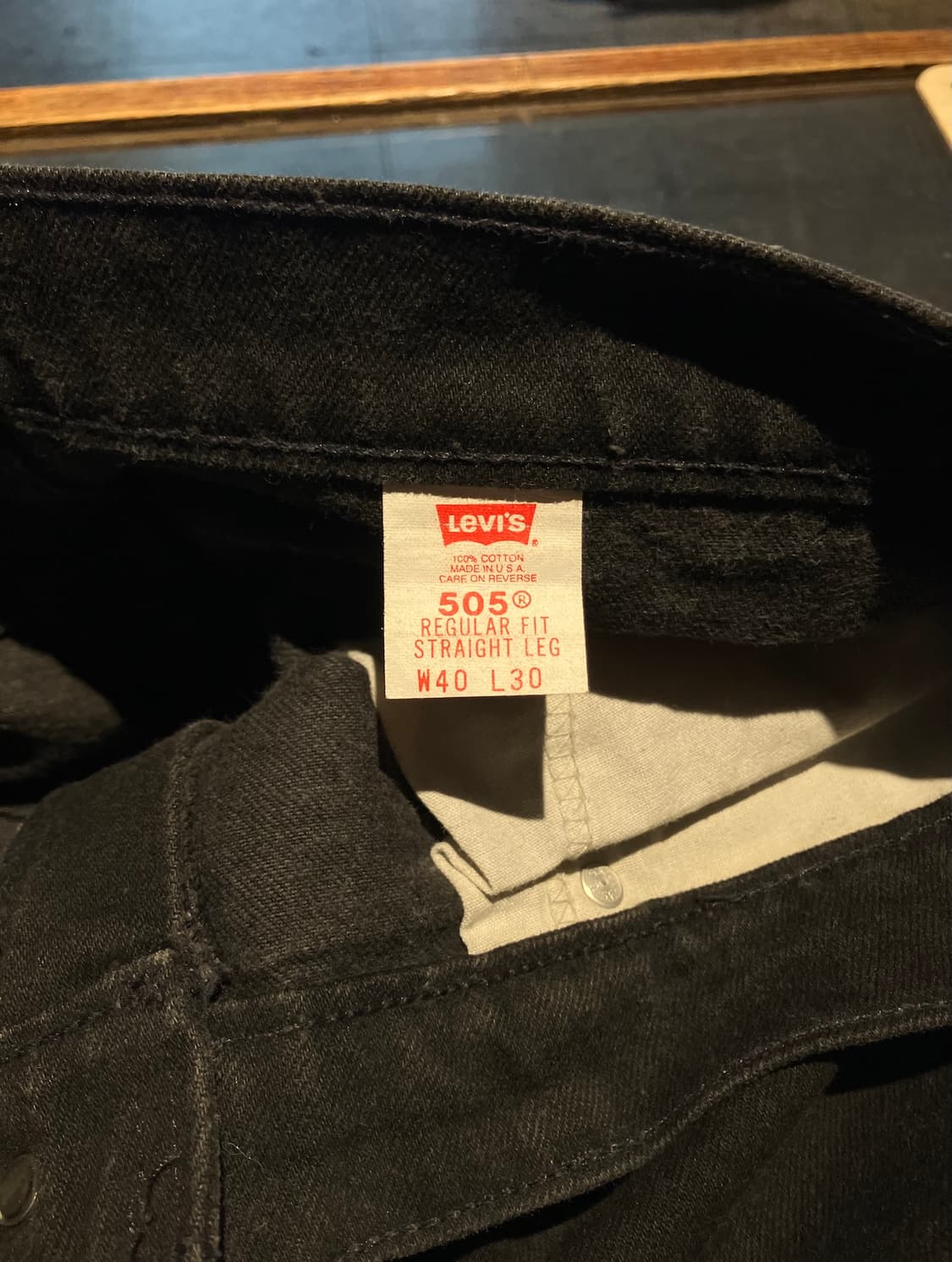 90s USA 빈티지 리바이스 505 블랙 데님 팬츠 상품이미지9