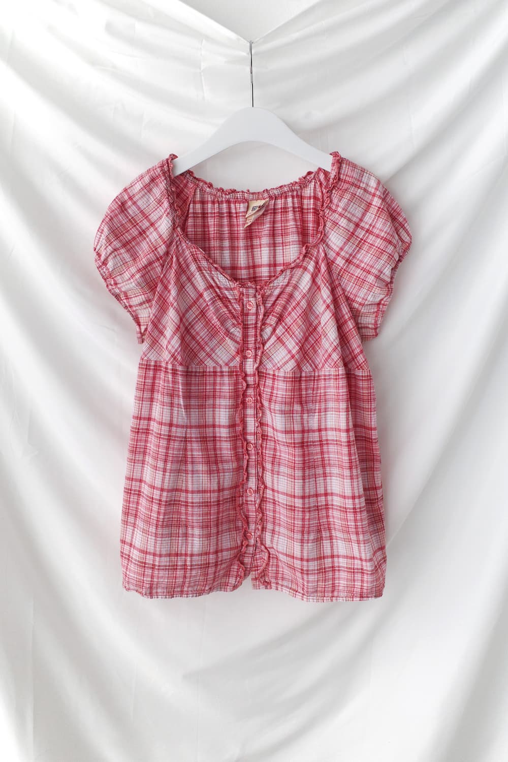 check frill half blouse 상품이미지1