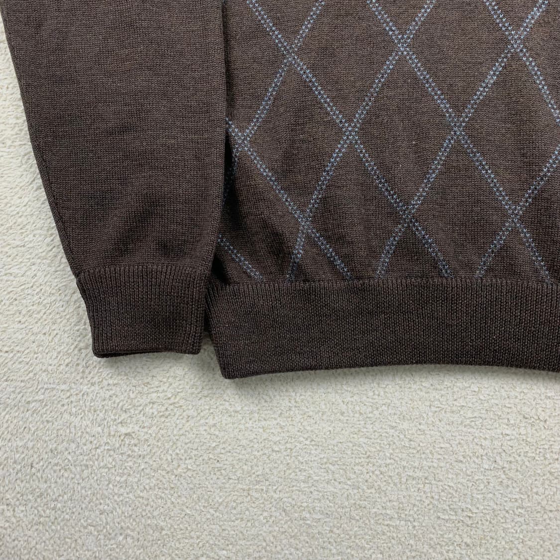 브룩스브라더스 아가일패턴 메리노울 브라운 니트 상품이미지3