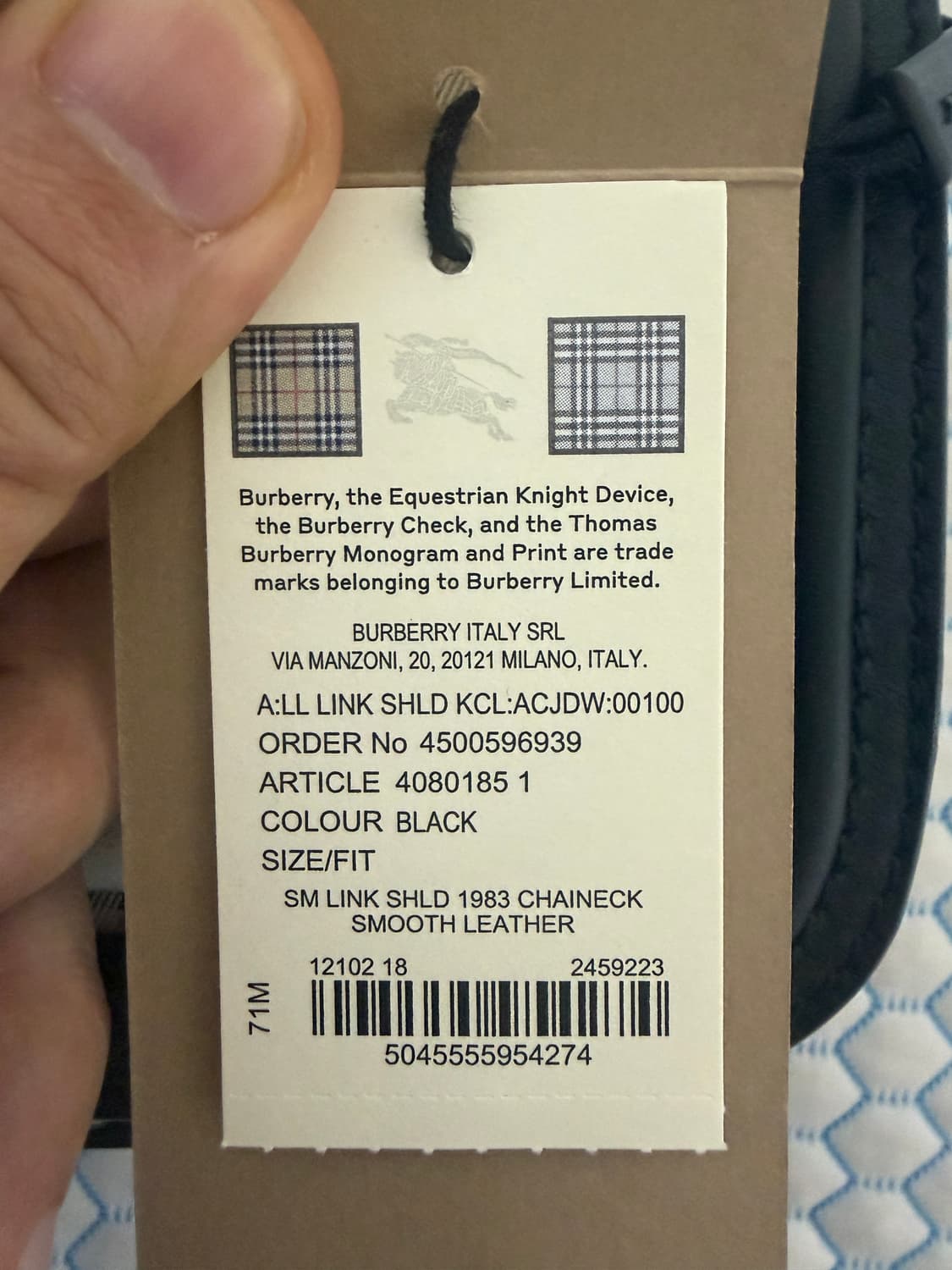 버버리 체크 링크 숄더백 블랙 새제품(풀구성) 상품이미지4