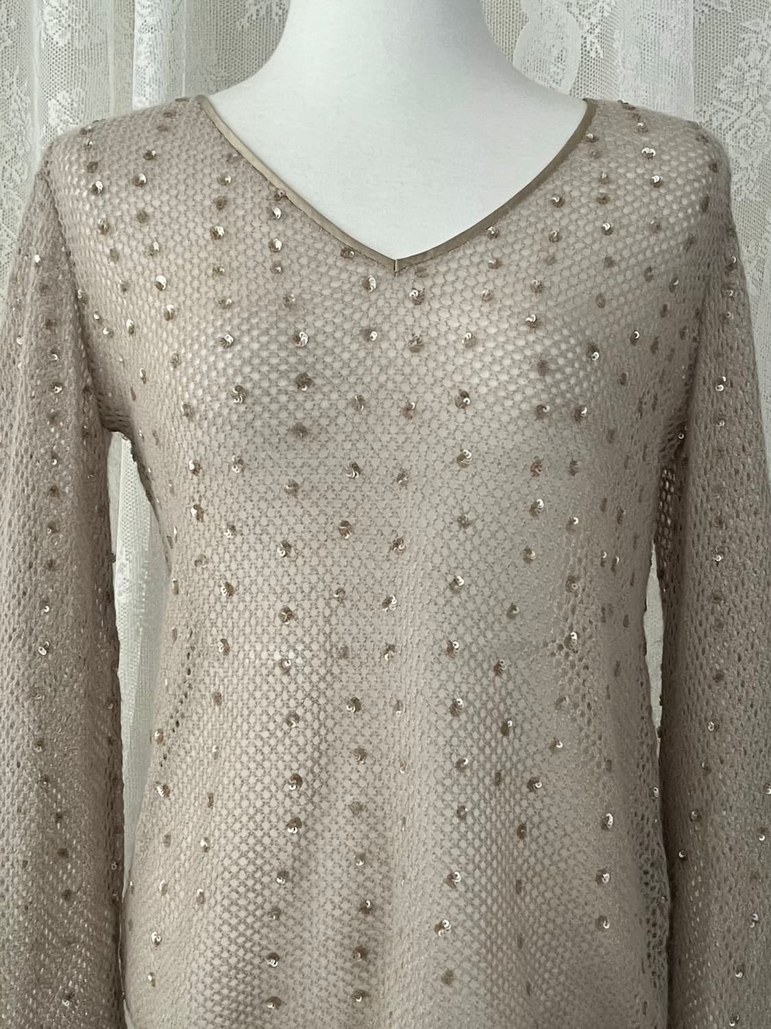 L) 90s 막스마라 알파카 니트 베이지 상품이미지3