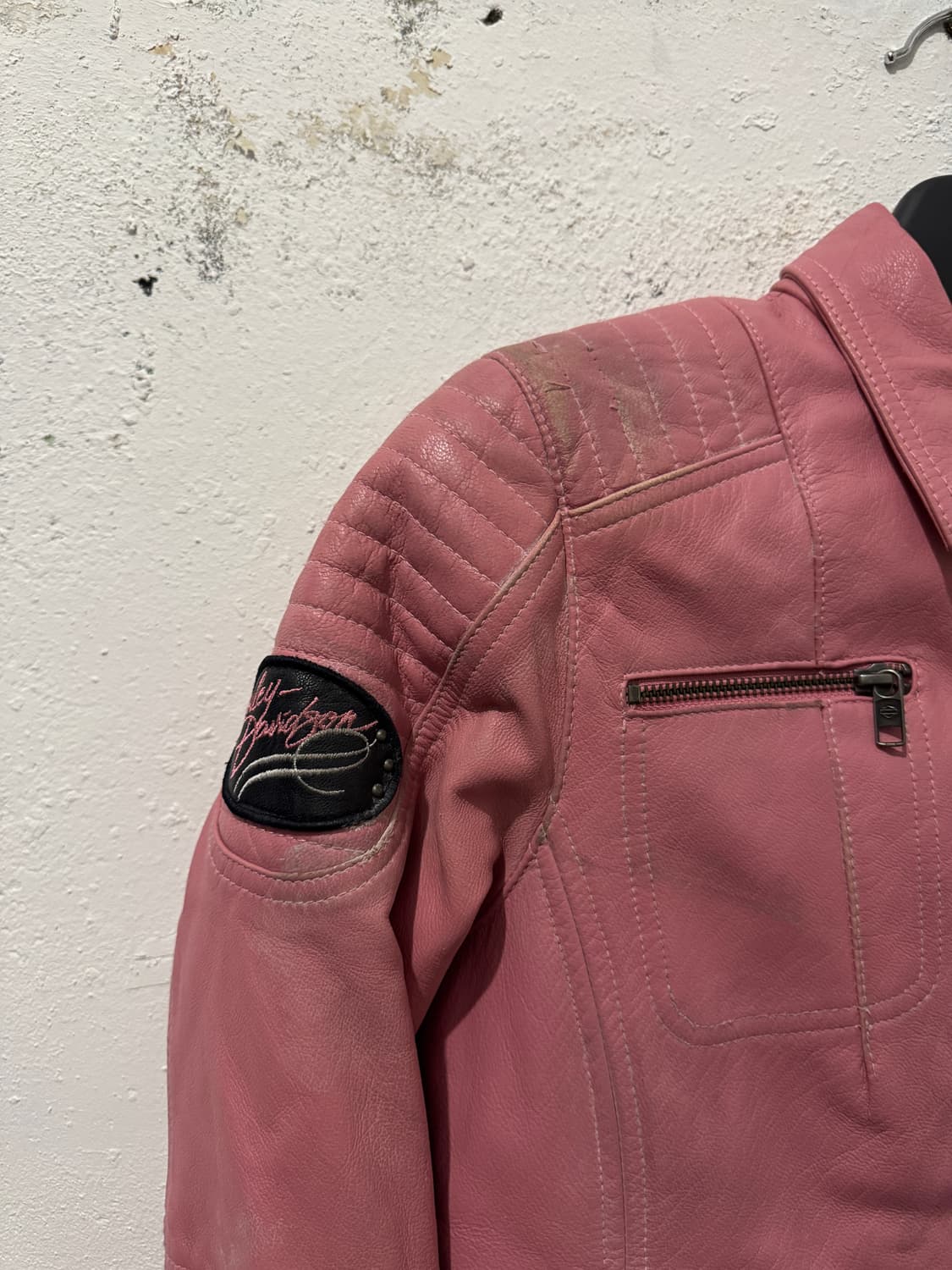 할리데이비슨 핑크 레더 라이딩 자켓 상품이미지7