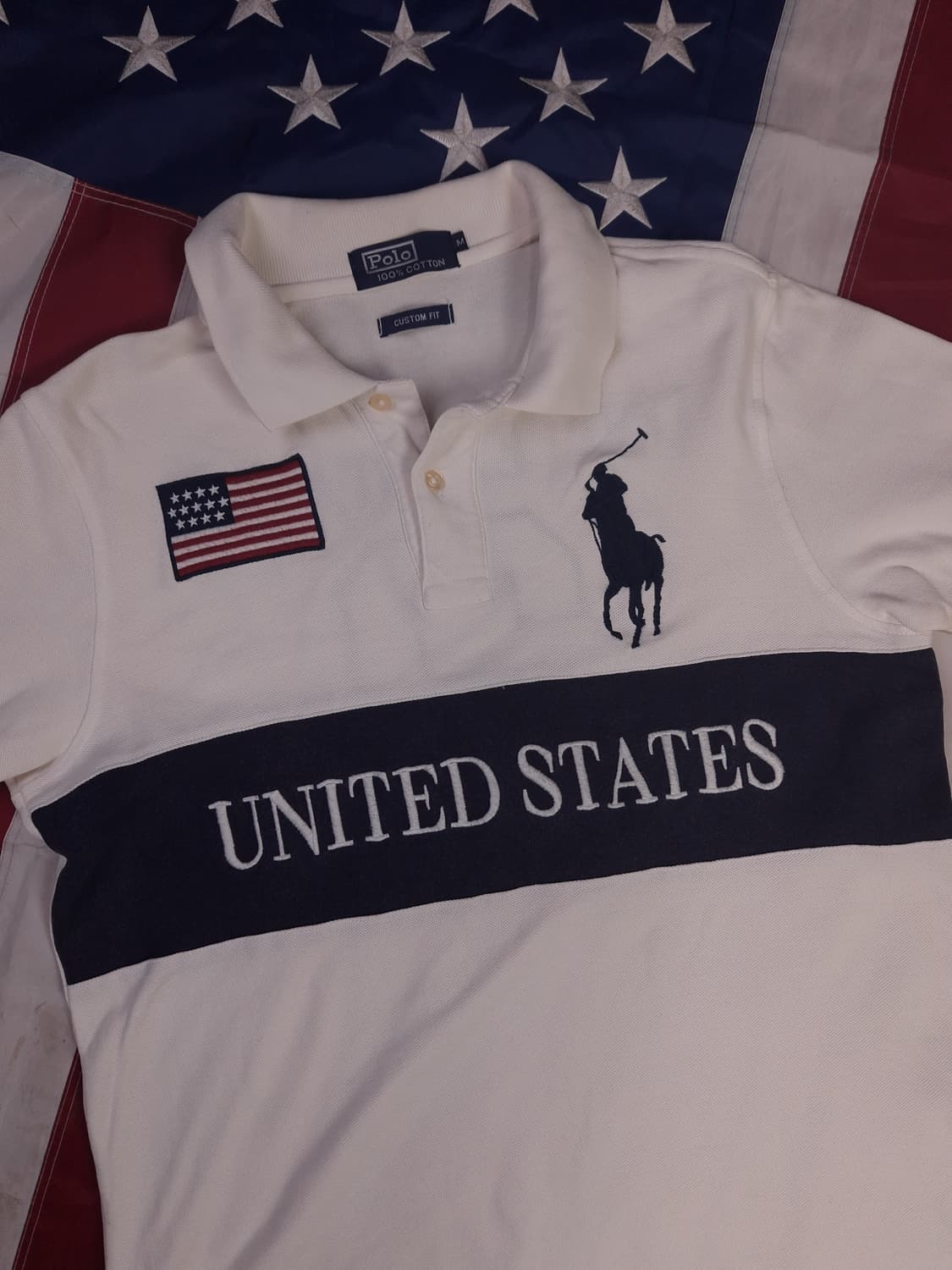 오리지날 폴로 랄프로렌 USA 성조기 빅포니 카라티 상품이미지2