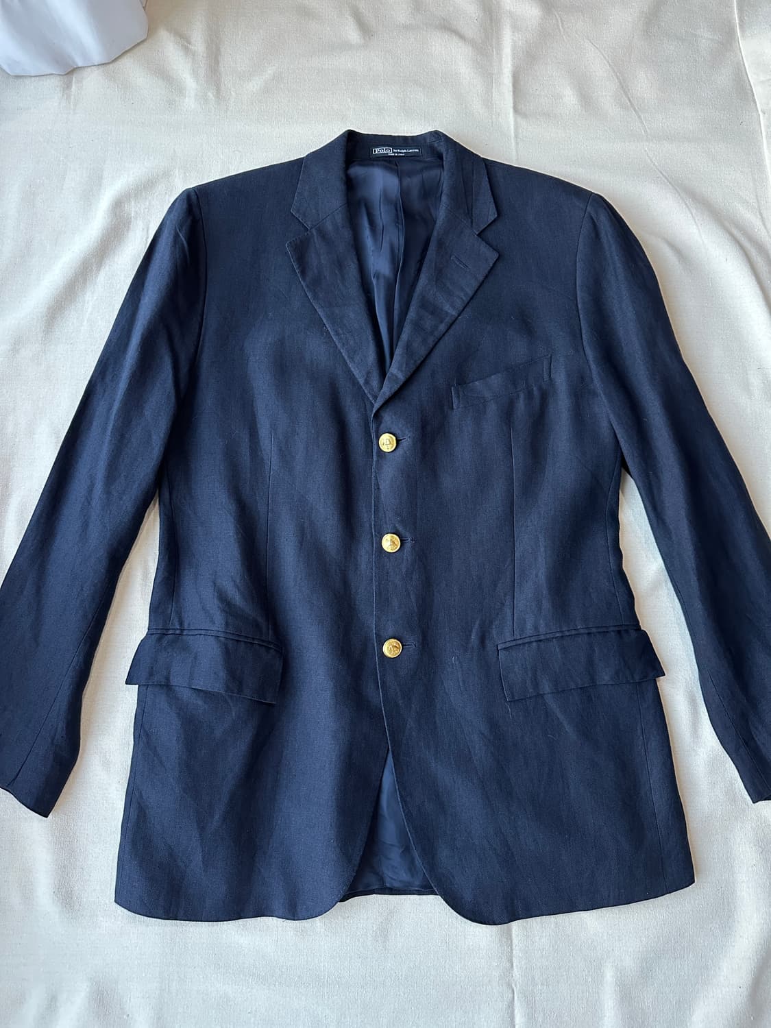 폴로 린넨 네이비 금장 블레이저 44R (Made in Italy) 상품이미지2