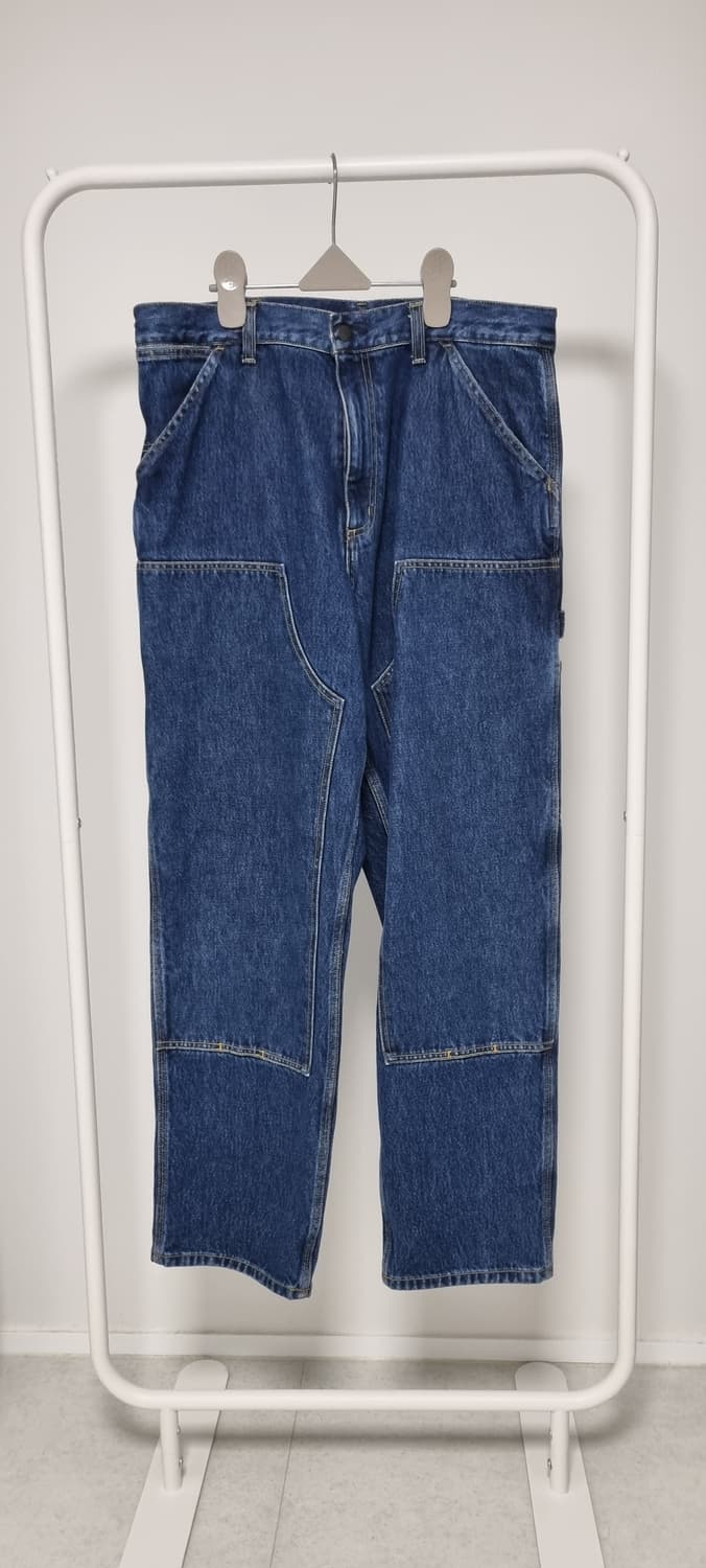 칼하트WIP 더블 니 팬츠 스미스 블루 스톤 워시드 W32L32  상품이미지1