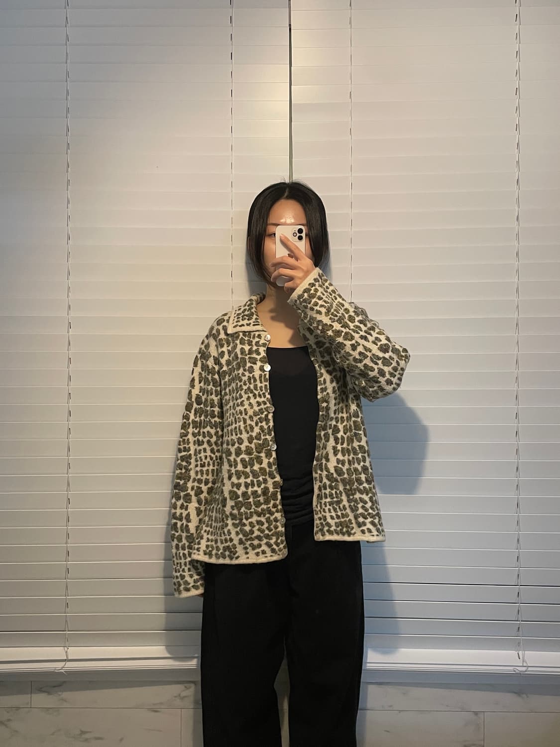 미스컬리지 패턴 니트 가디건 상품이미지2