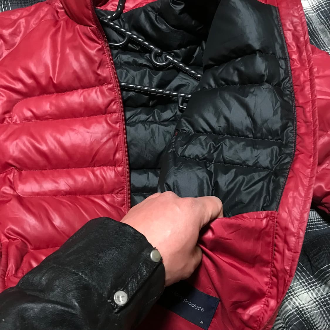 90s 재팬 딥레드 경량 덕 다운 쇼트 패딩 상품이미지7