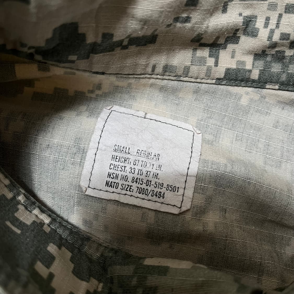 미군 밀리터리 카모플라쥬 코튼 BDU 전투복 자켓 / 스몰-숏 상품이미지4