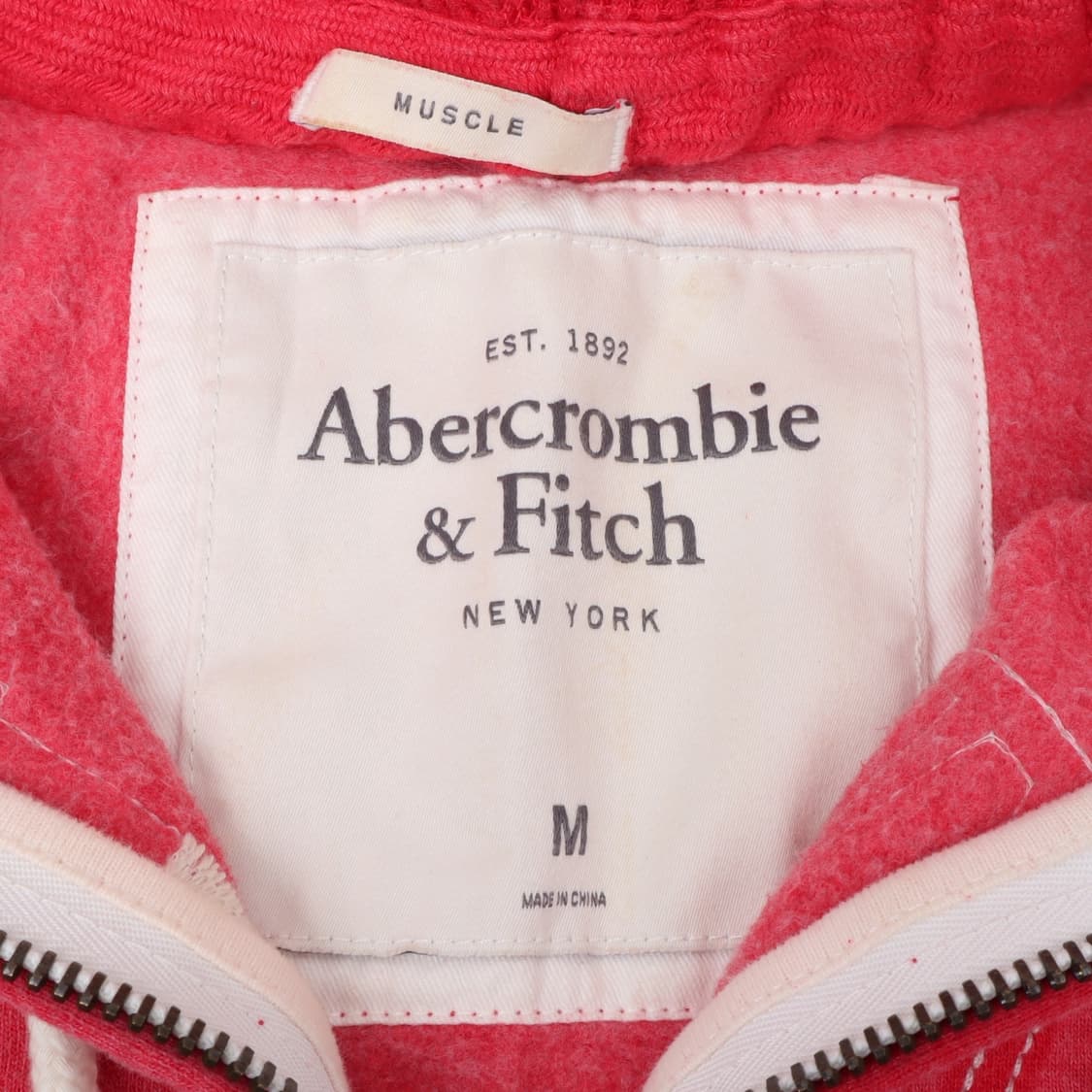 아베크롬비 피그먼트 핑크 아치 로고 후드집업 상품이미지8