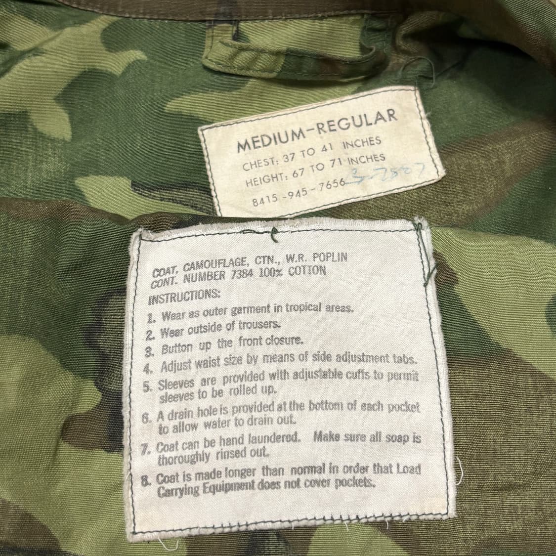 60s 오리지널 미군 ERDL 퍼티그 자켓 논-립스탑 M-R 상품이미지3