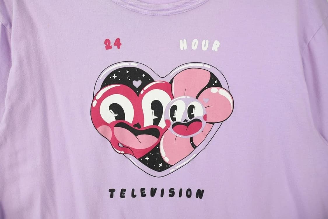 24HOUR TELEVISION 퍼플 프린팅 반팔 상품이미지5