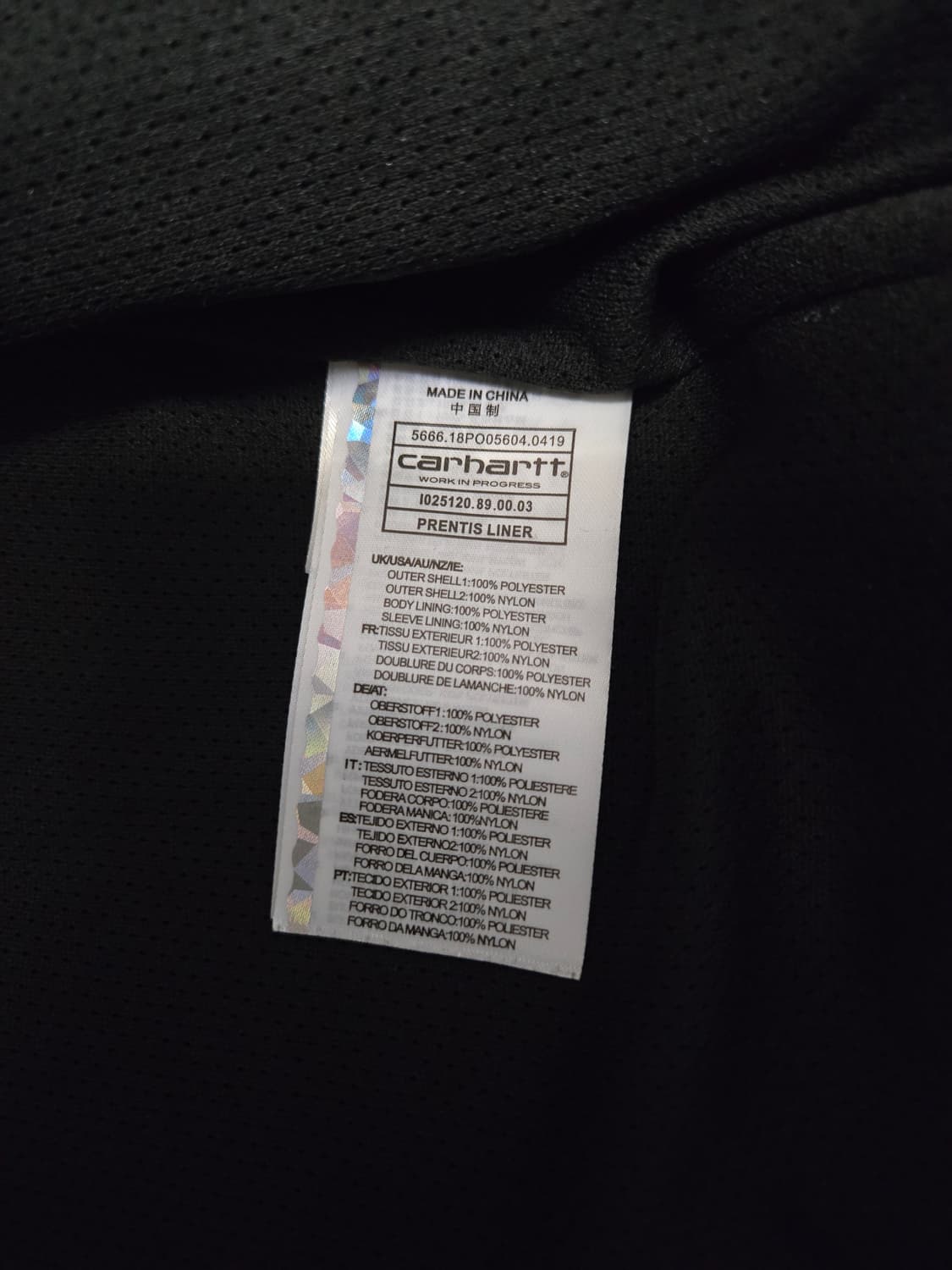 칼하트 프린티스 라이너 헤비 플리스 자켓 M - 블랙 상품이미지9