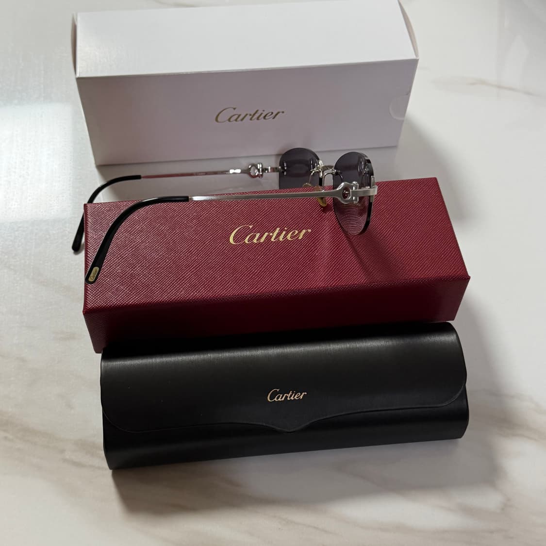 (OS) Cartier 까르띠에 무테 말발굽 무테  은장 선글라스 안경 상품이미지5