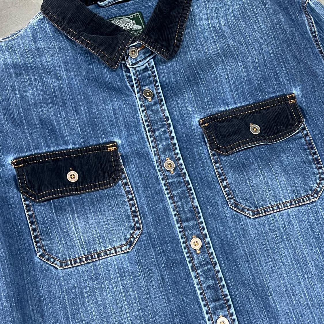  루츠 코듀로이 배색 데님셔츠 y16135 상품이미지4