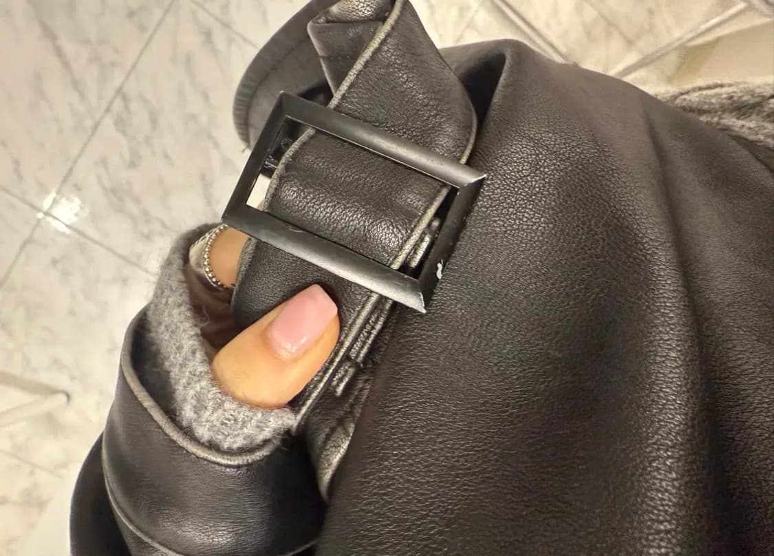 애옹쓰 블랙 레더 블루종 자켓 (안감누빔) 상품이미지8