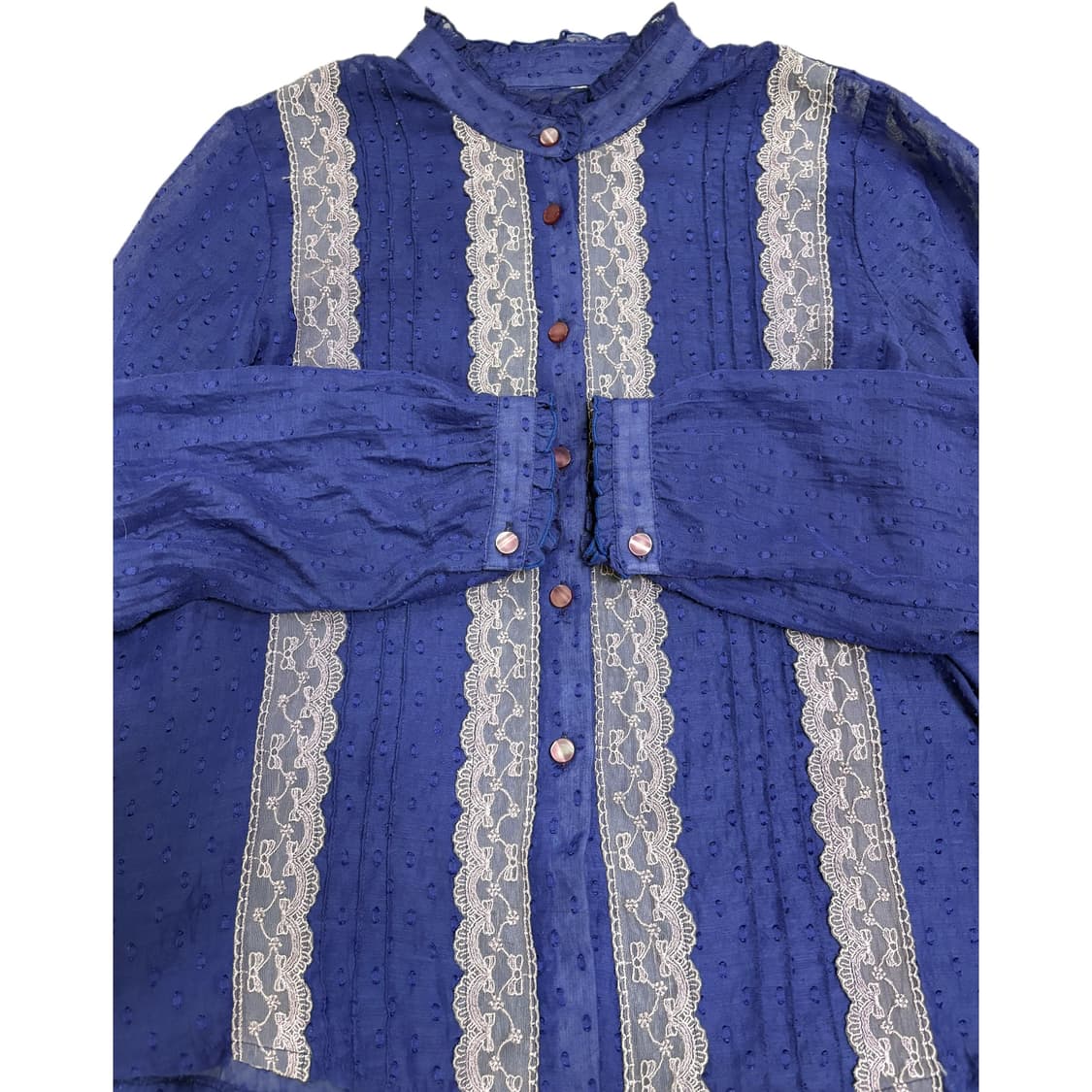 빈티지 레이스 블루퍼플 블라우스 상품이미지3