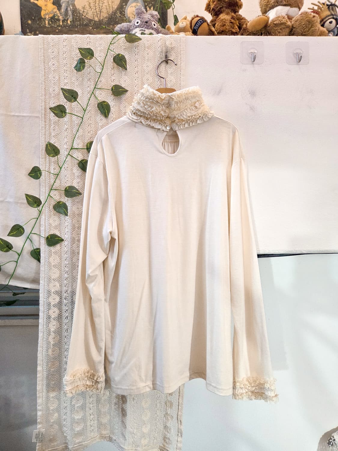 레이스 디테일 목폴라 슬리브 [빅사이즈] 상품이미지5