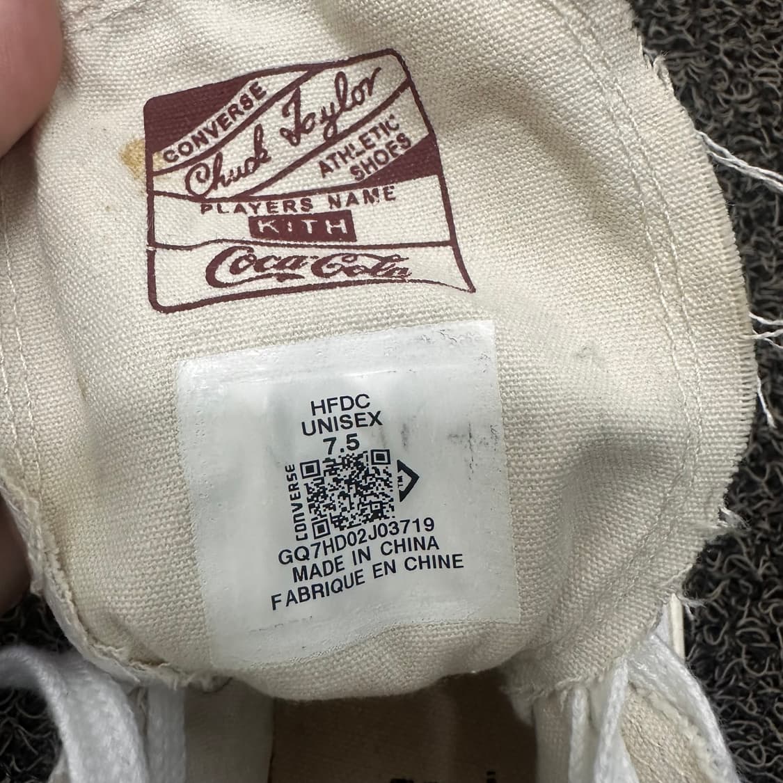 컨버스 X KITH 코카콜라 콜라보 하이 스니커즈 7.5 상품이미지5