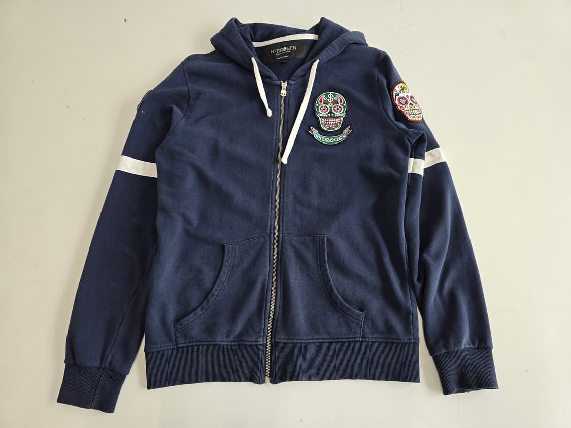 하이드로겐 해골 패치 후드 집업 네이비 L 상품이미지1