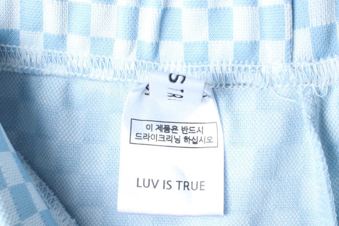 W(F) 러브이즈트루 반바지 팬츠 레깅스 체커보드 연블루-P9984 상품이미지5