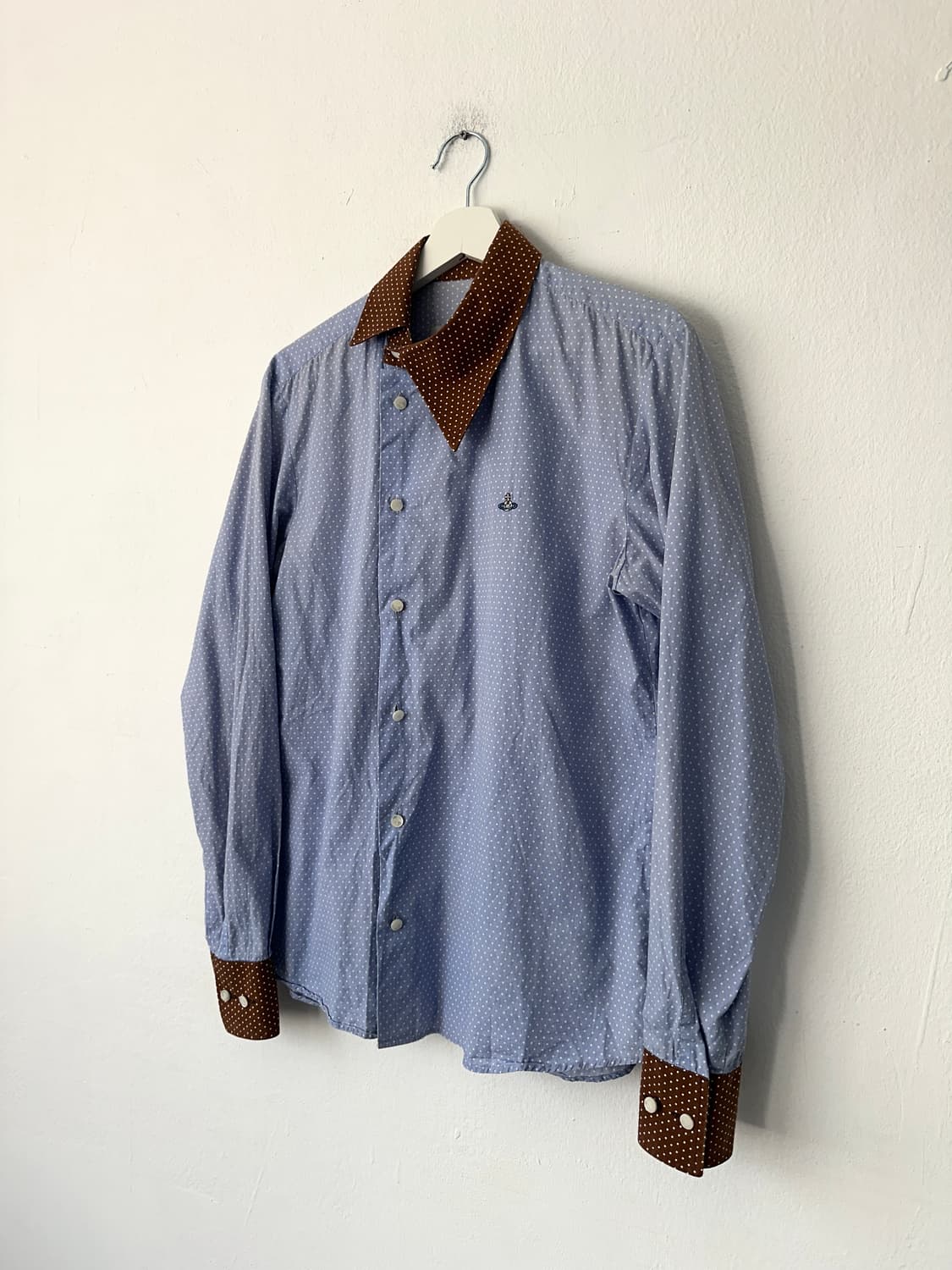 비비안웨스트우드 비대칭 폴카도트 셔츠 블루 상품이미지3