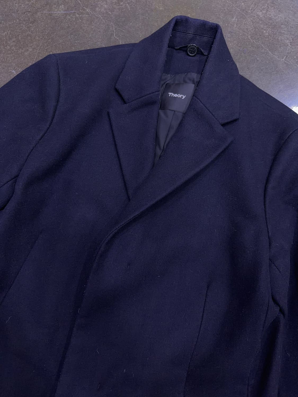 띠어리 해비 플란넬 블렌디드 체스필드 코트 다크 네이비 M 상품이미지3