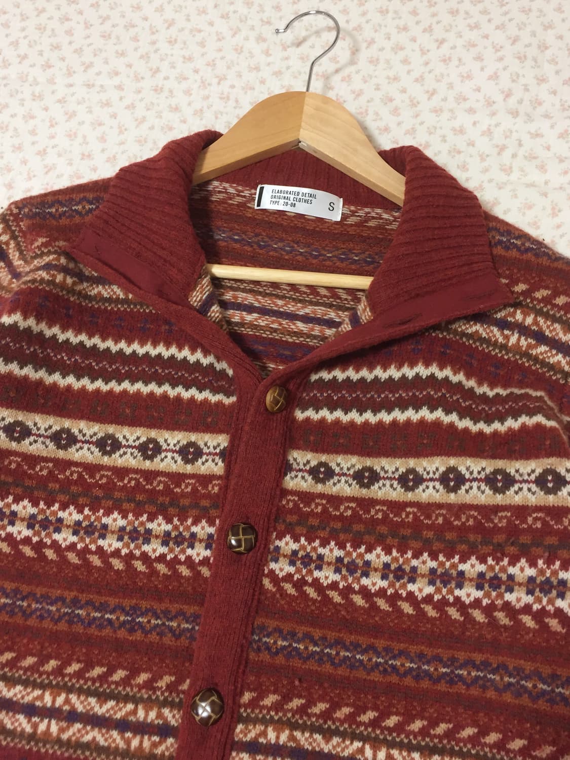 빈티지 모리걸 노르딕 메론빵단추 가디건 상품이미지2