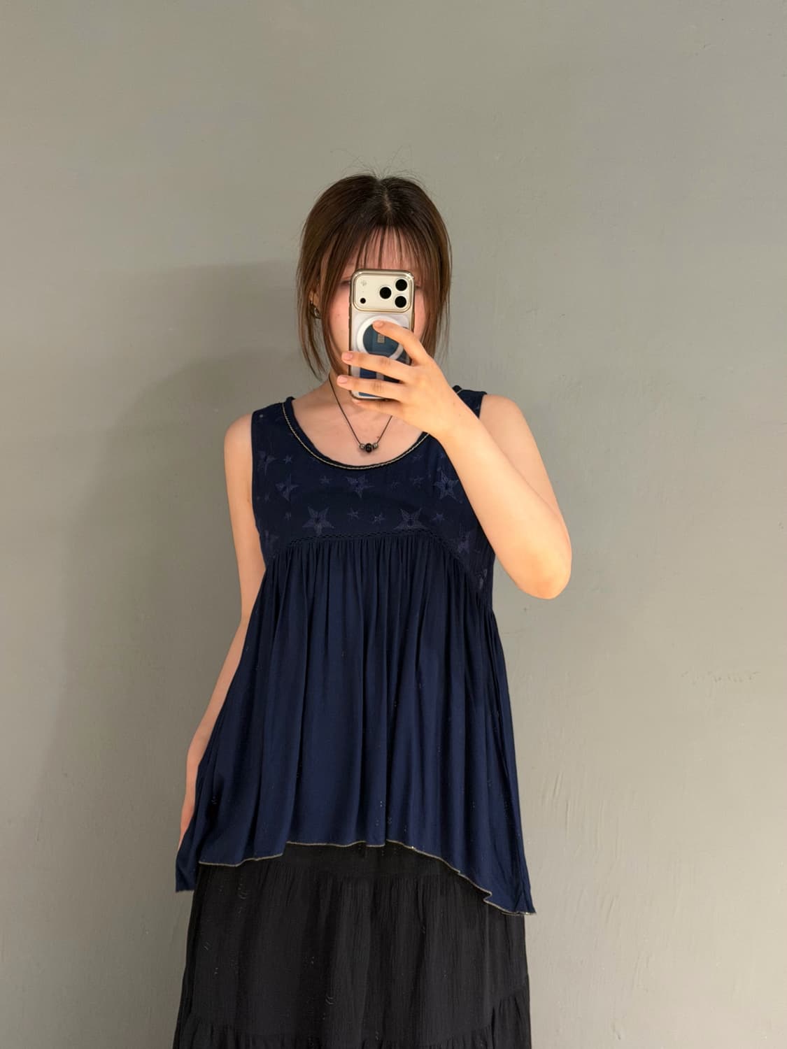 star pattern diagonal line sleeveless  상품이미지2
