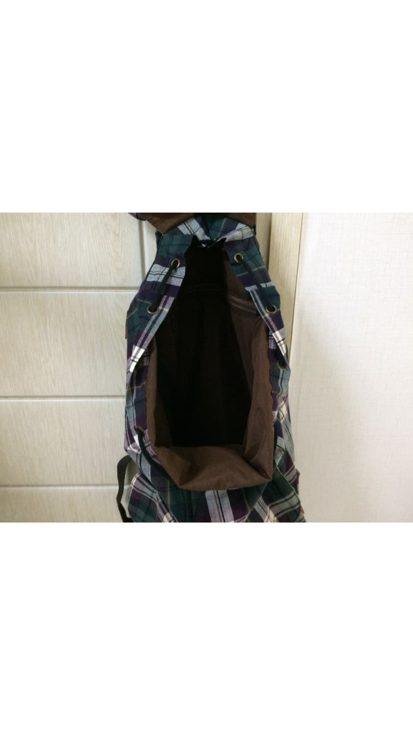 빈티지 그린 퍼플 체크 백팩 상품이미지5