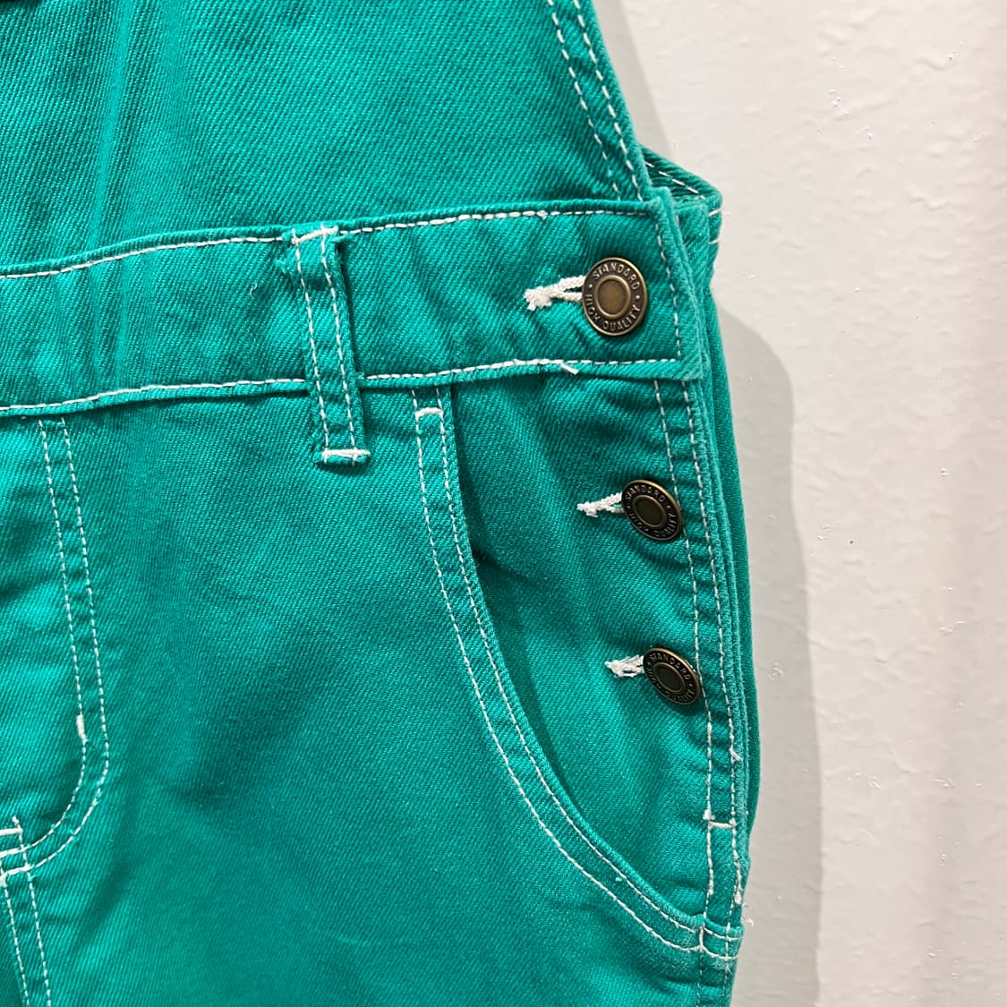 [M] 재팬빈티지 데님 오버롤 멜빵바지 그린 상품이미지5