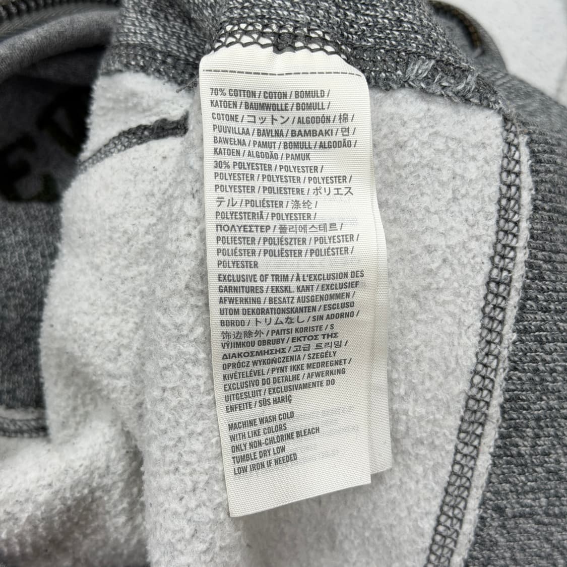 아베크롬비 빈티지 Y2K 데미지 그런지 스펠로고 기모 후드집업 그레이 S 상품이미지5