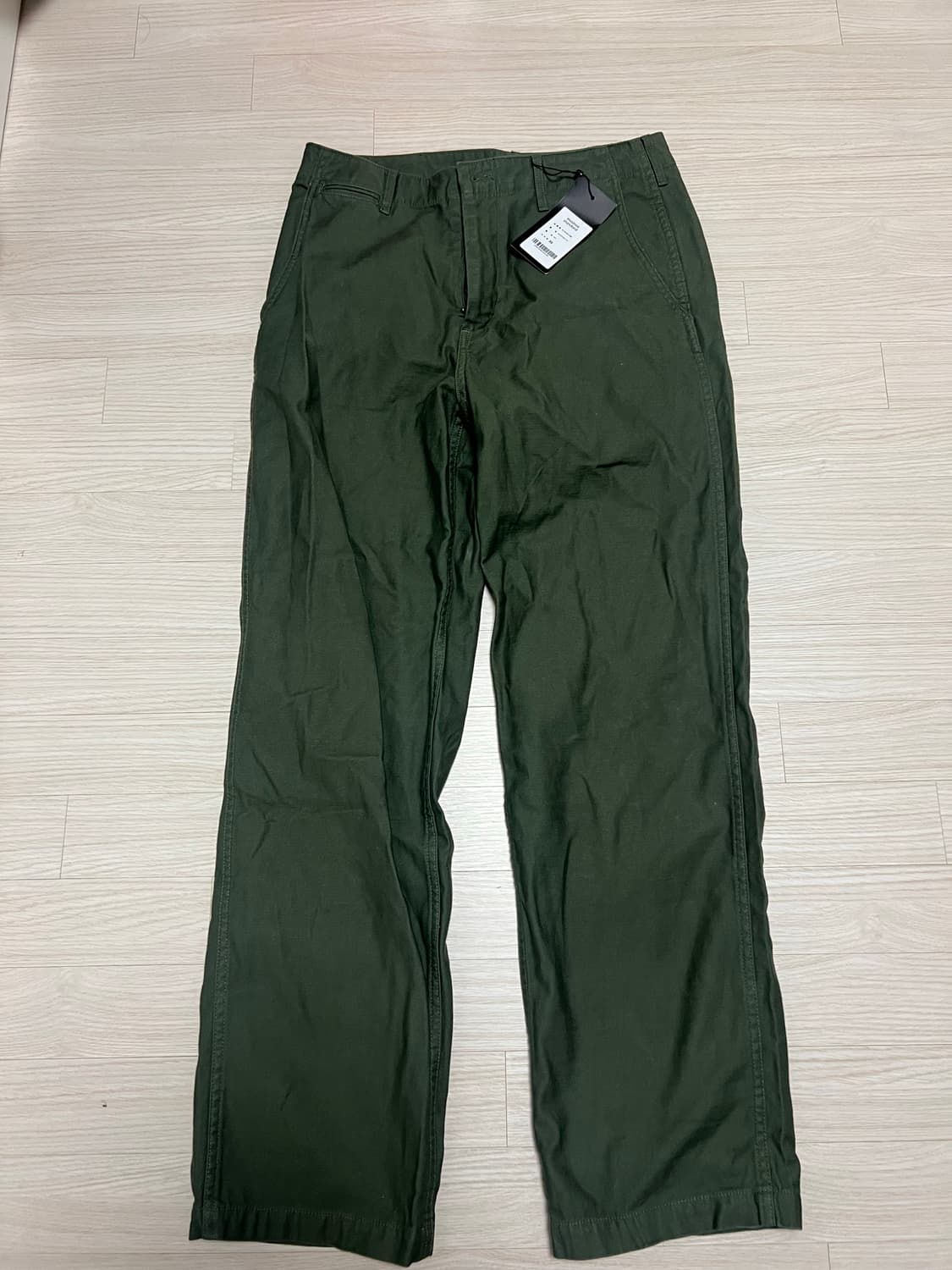 무탠다드/백 사틴 오피서 팬츠 카키/30 상품이미지2