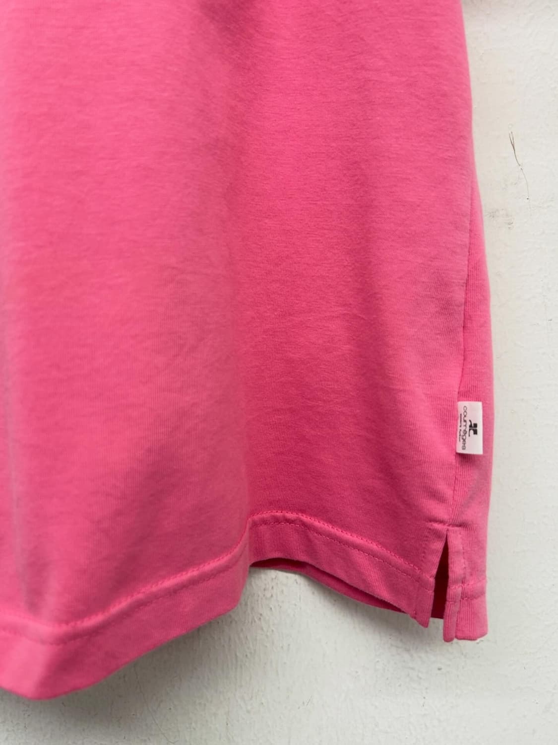 빈티지 꾸레쥬 로고 핑크 티셔츠 상품이미지3