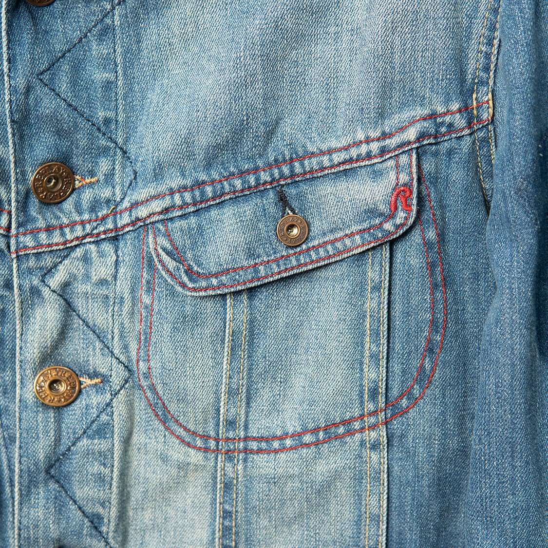 [103] 90s~ 리플레이 REPLAY 드래곤프린팅 데님 트러커 자켓  상품이미지4