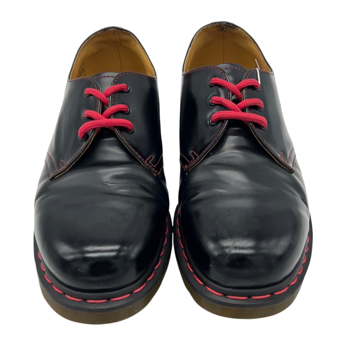 270 닥터마틴 1461 스무스 블랙 레드 스티치 (UK8) 상품이미지4