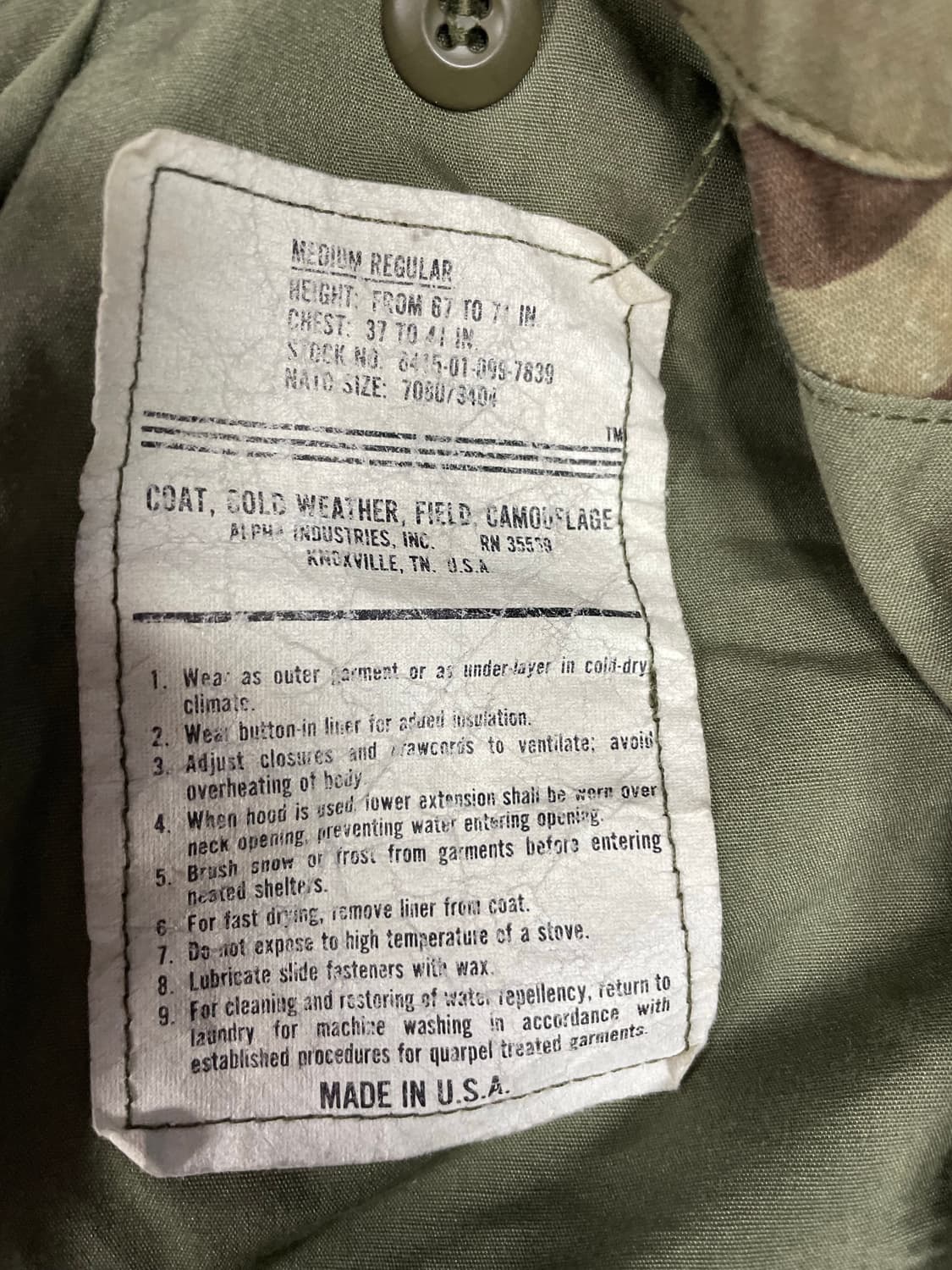 U.S ARMY M-65 WOODLAND 상품이미지6