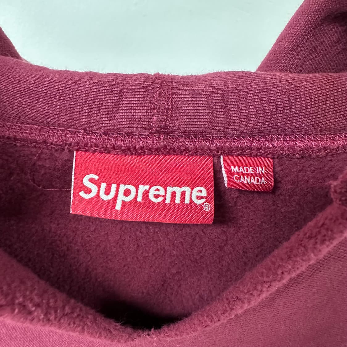 슈프림 커스텀 후드 버건디 L사이즈 (가슴단면59cm) 상품이미지4