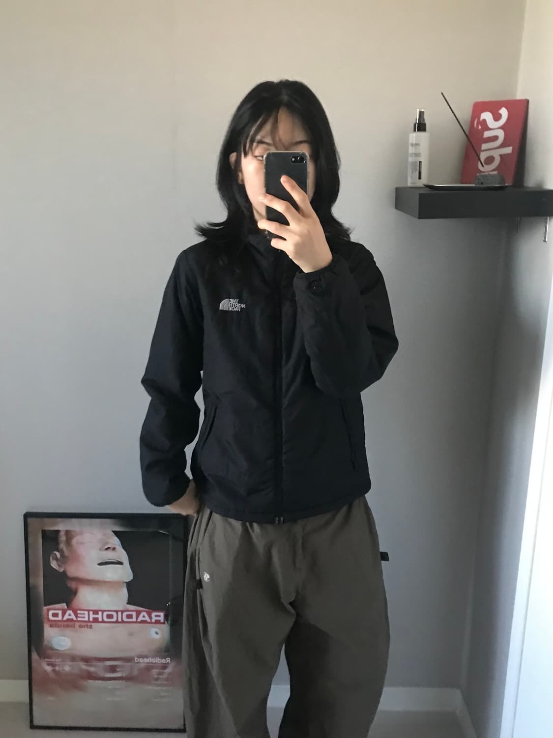 노스페이스 로고 블랙 경량 패딩 상품이미지3