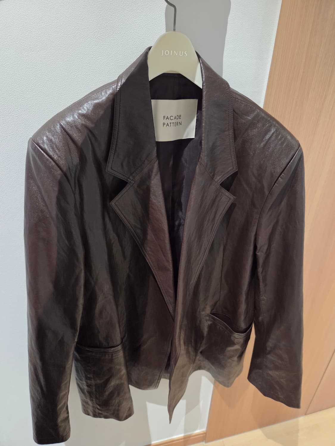 파사드패턴 오버핏 레더자켓 상품이미지4