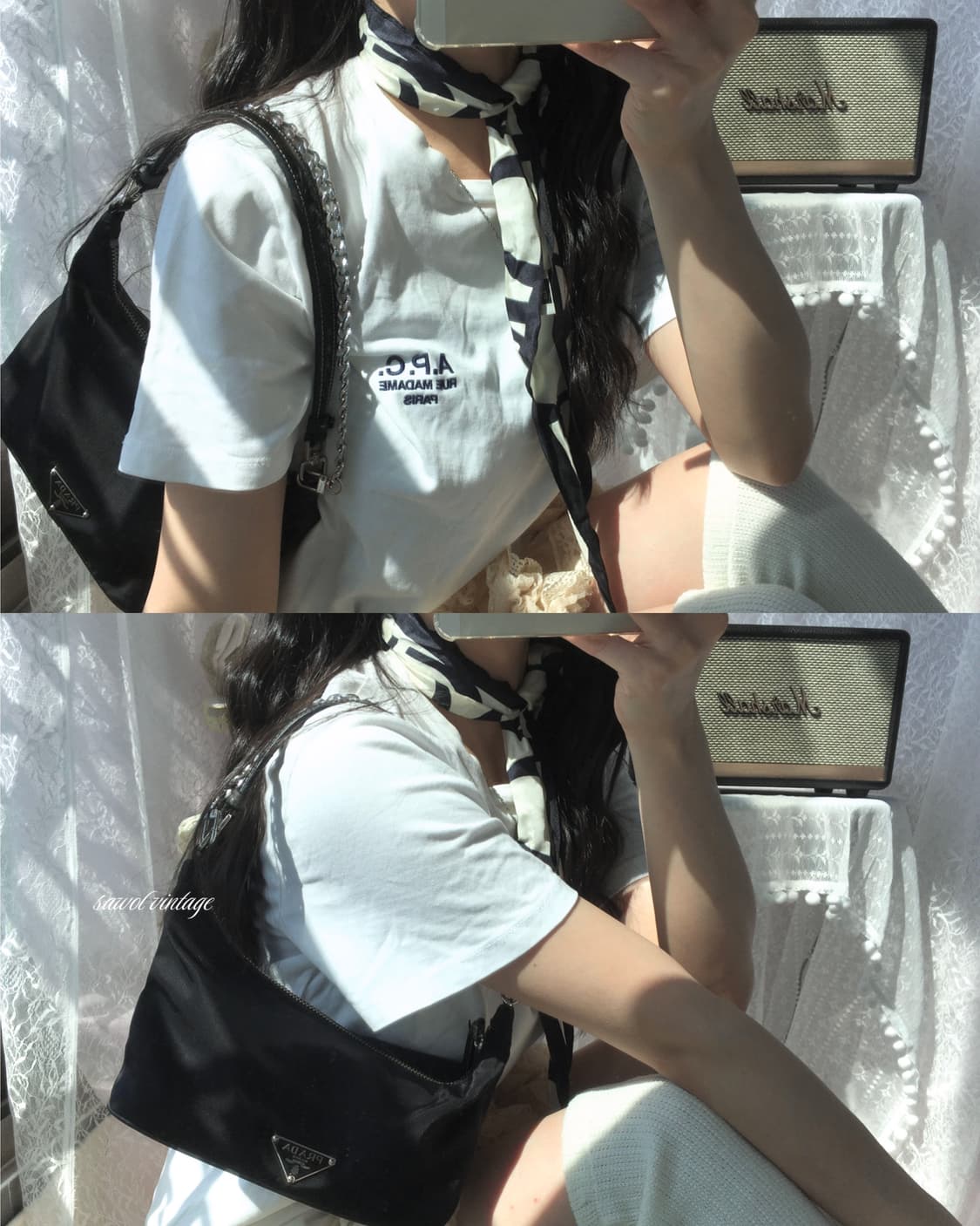 아페쎄 화이트 반팔 상품이미지1