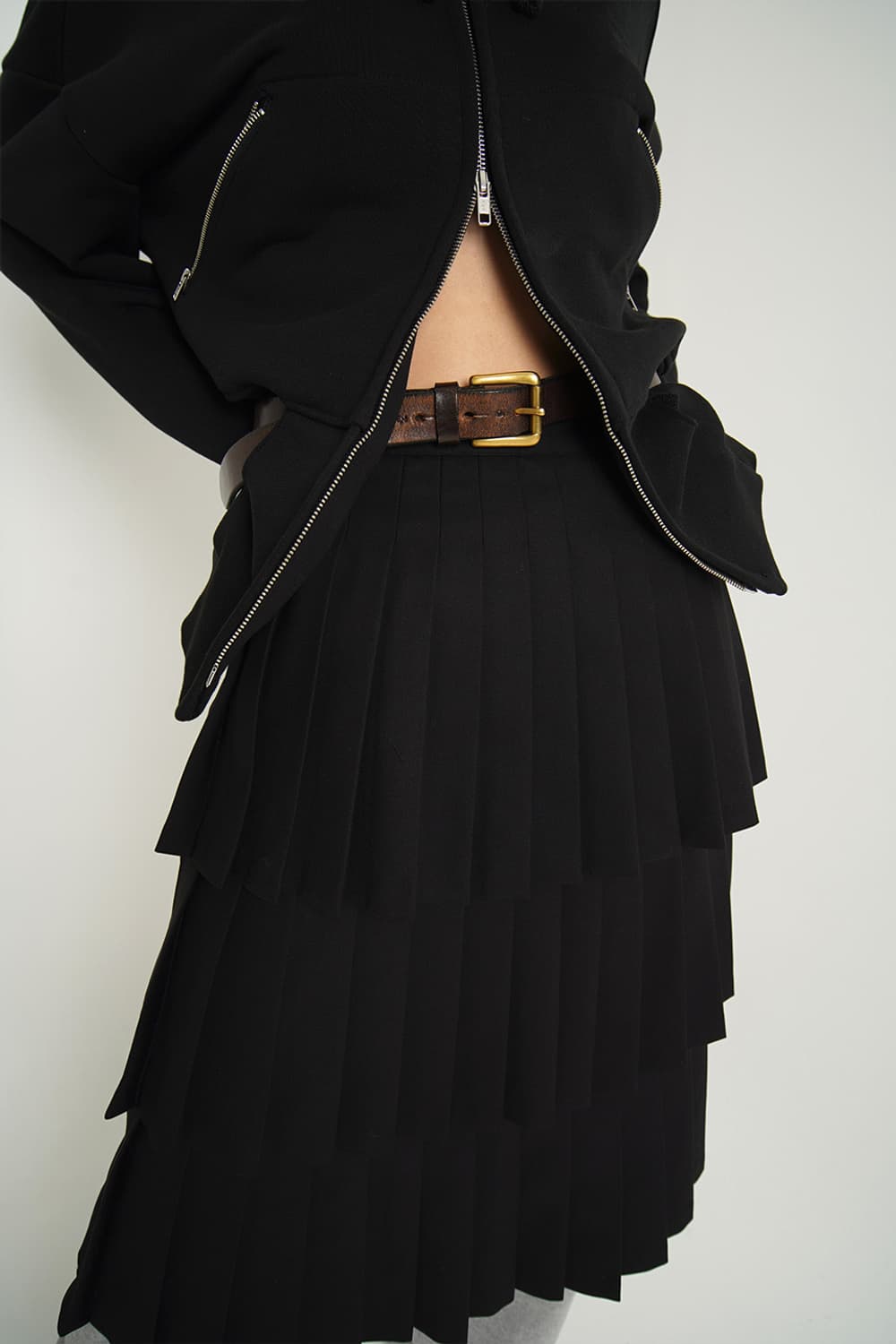 언노운블루 OG 플리츠 스커트 BK M 상품이미지4