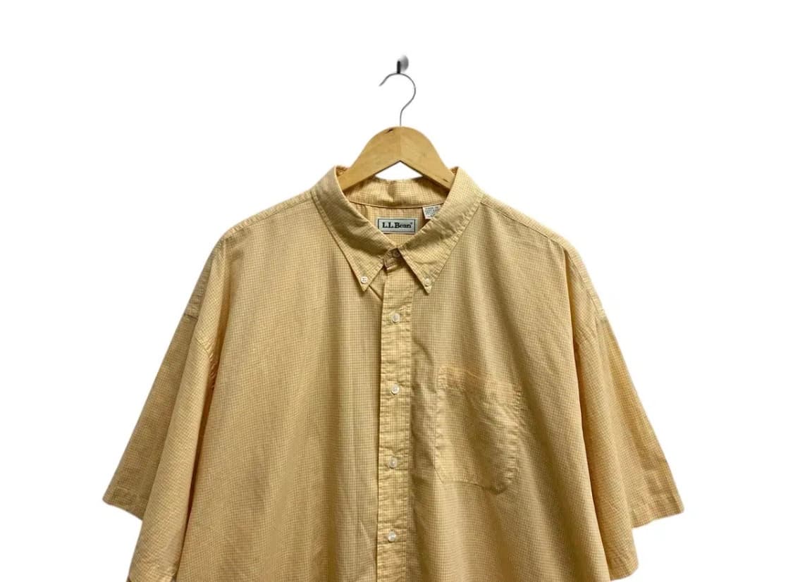 엘엘빈 L.L.Bean 빈티지 옐로우 체크 남방 2XL 상품이미지2