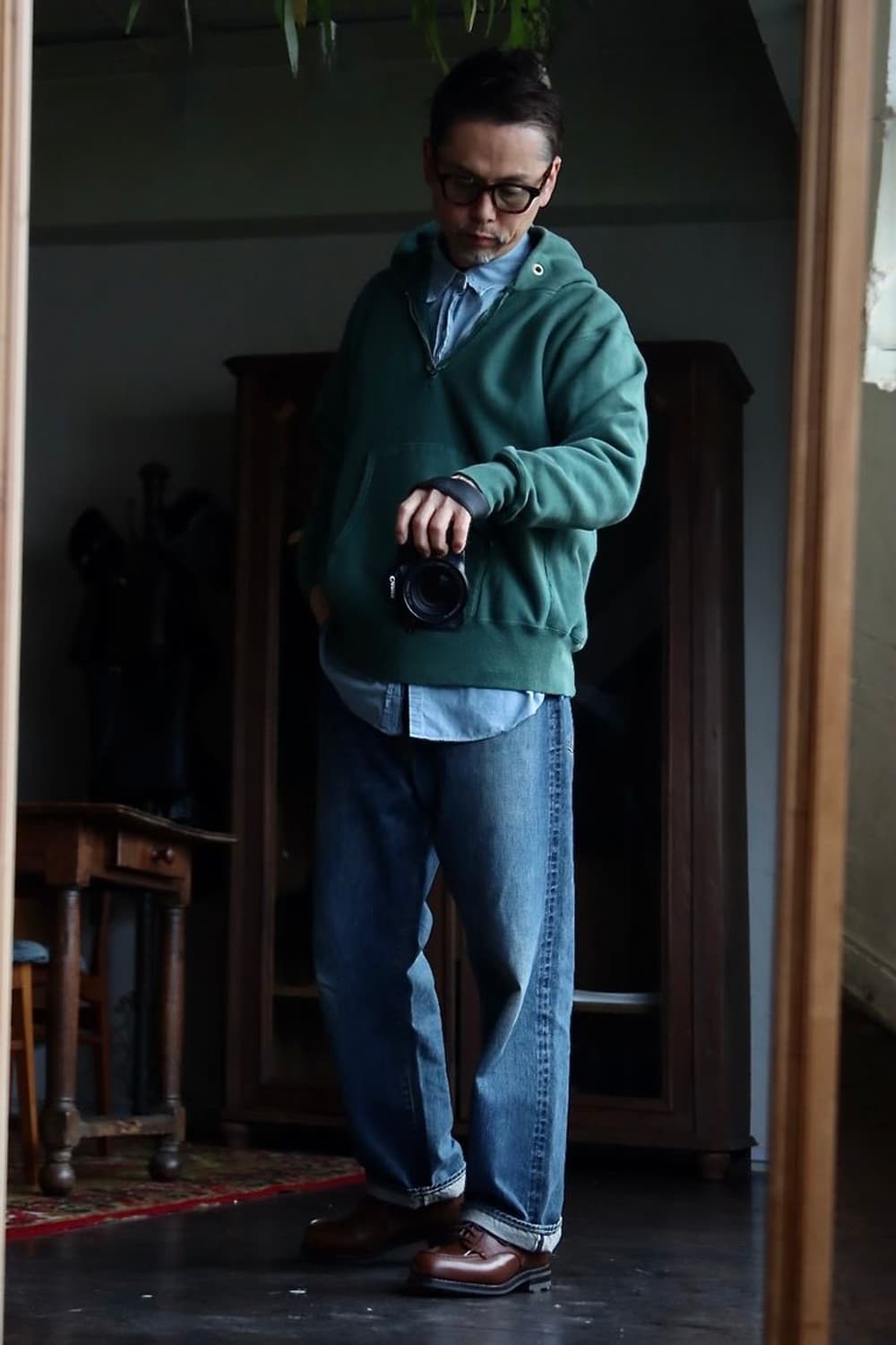 [3]아프레쎄 Vintage Half Zip Sweat Hoodie 상품이미지5